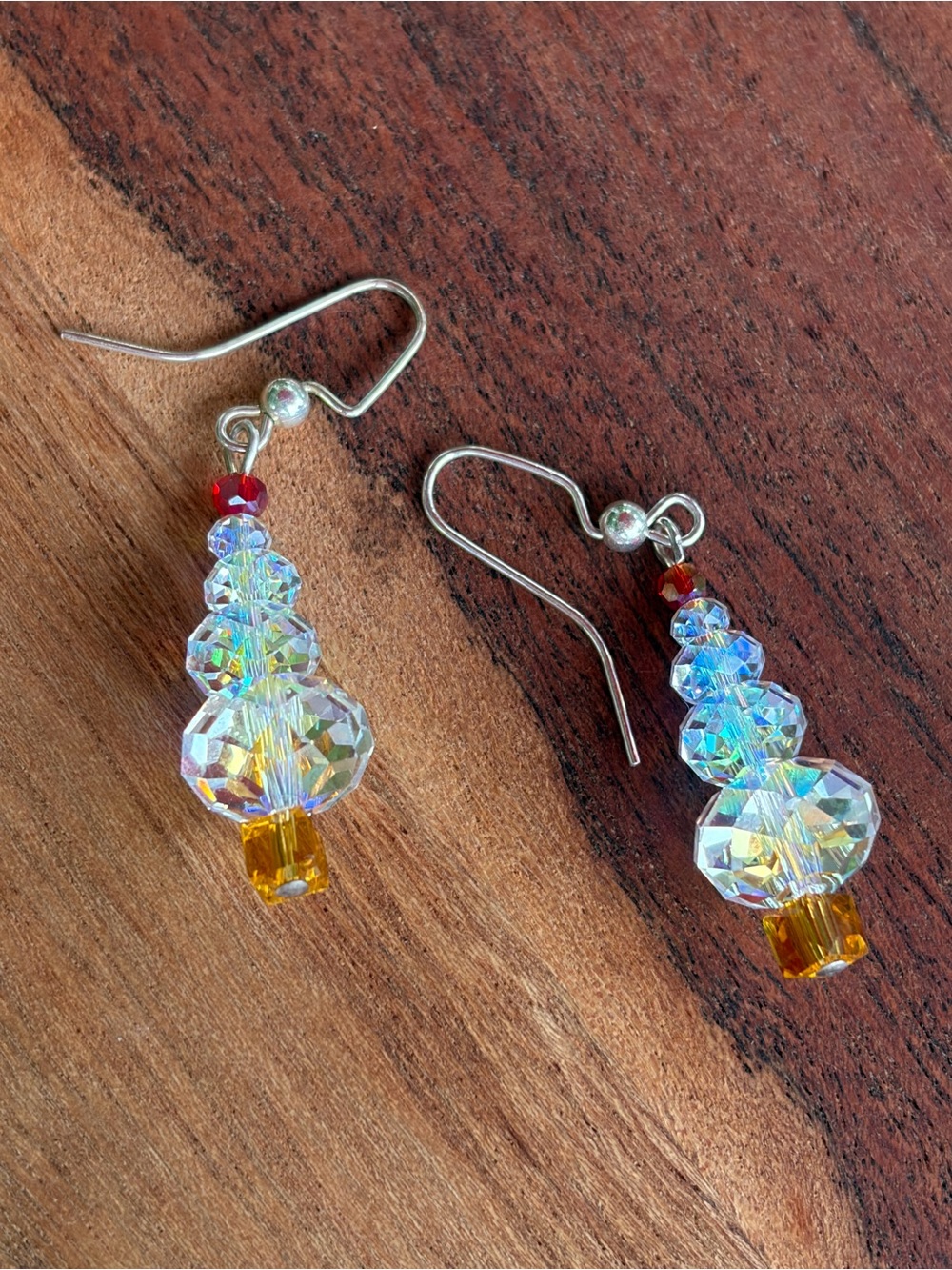 Handmade AB Crystal Holiday Dangles - Genuine Swarovski VIP Creation - Picture 3 of 4